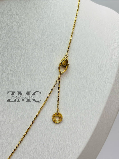 18K Gold Attached Black Necklace