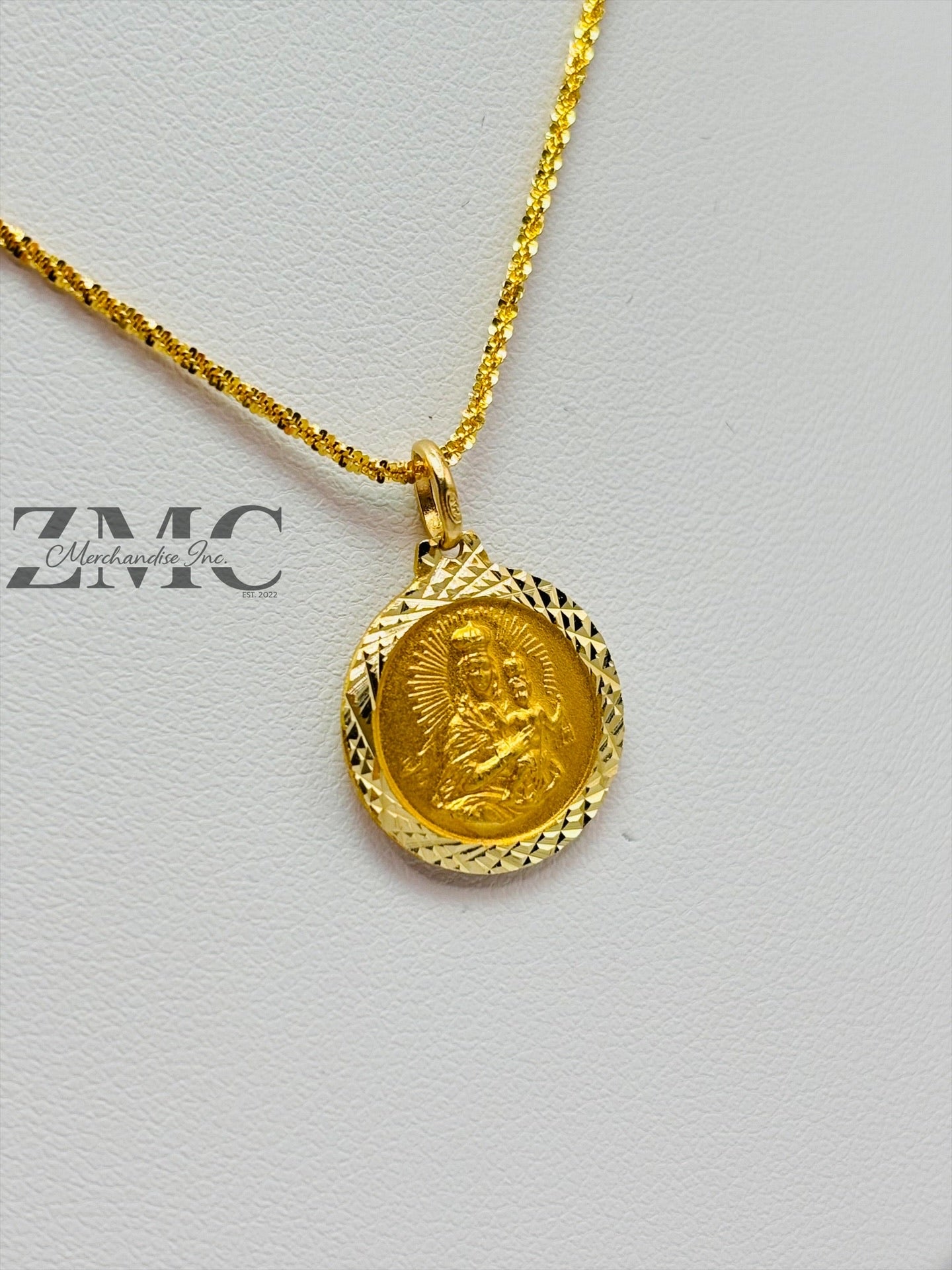 18K Gold Slider Jesus Necklace
