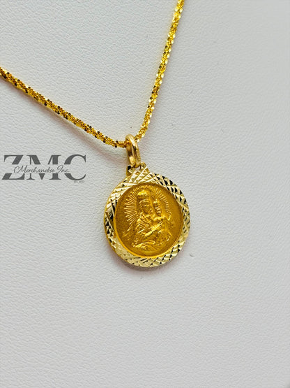 18K Gold Slider Jesus Necklace