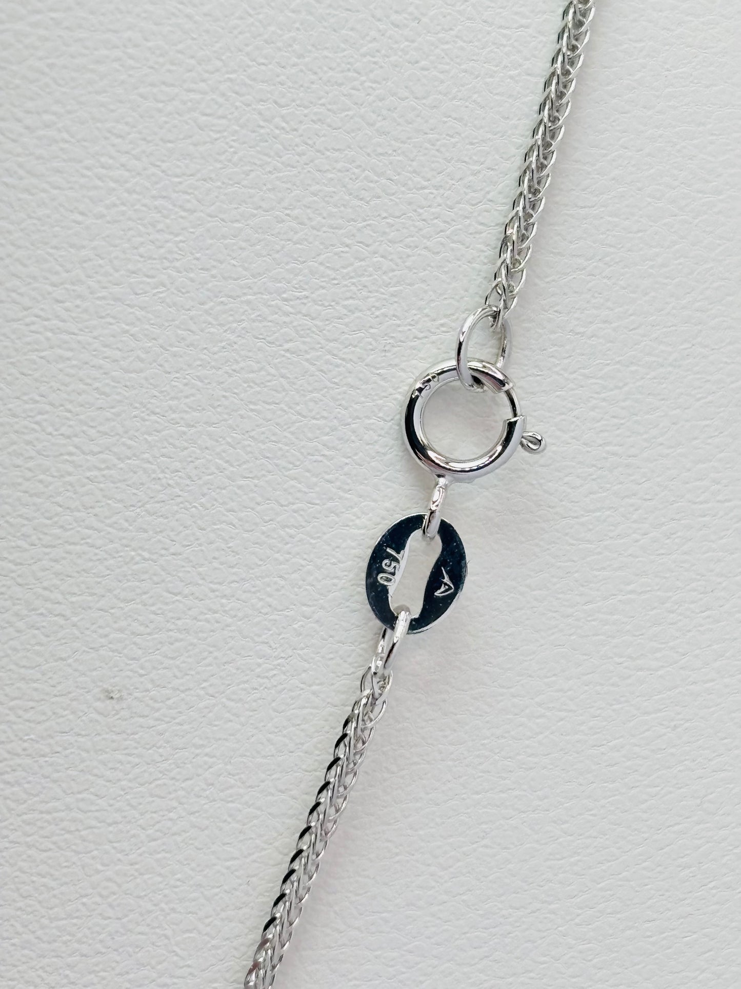 18K White Gold Padlock Necklace