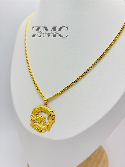 18K Gold Dragon Necklace