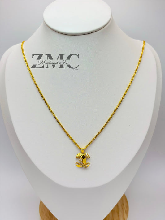 18K Gold C Necklace