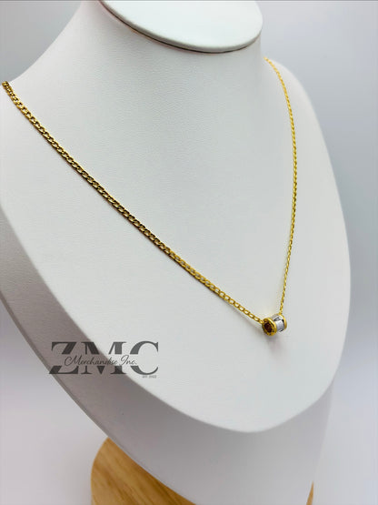 18K Gold Barrel Necklace