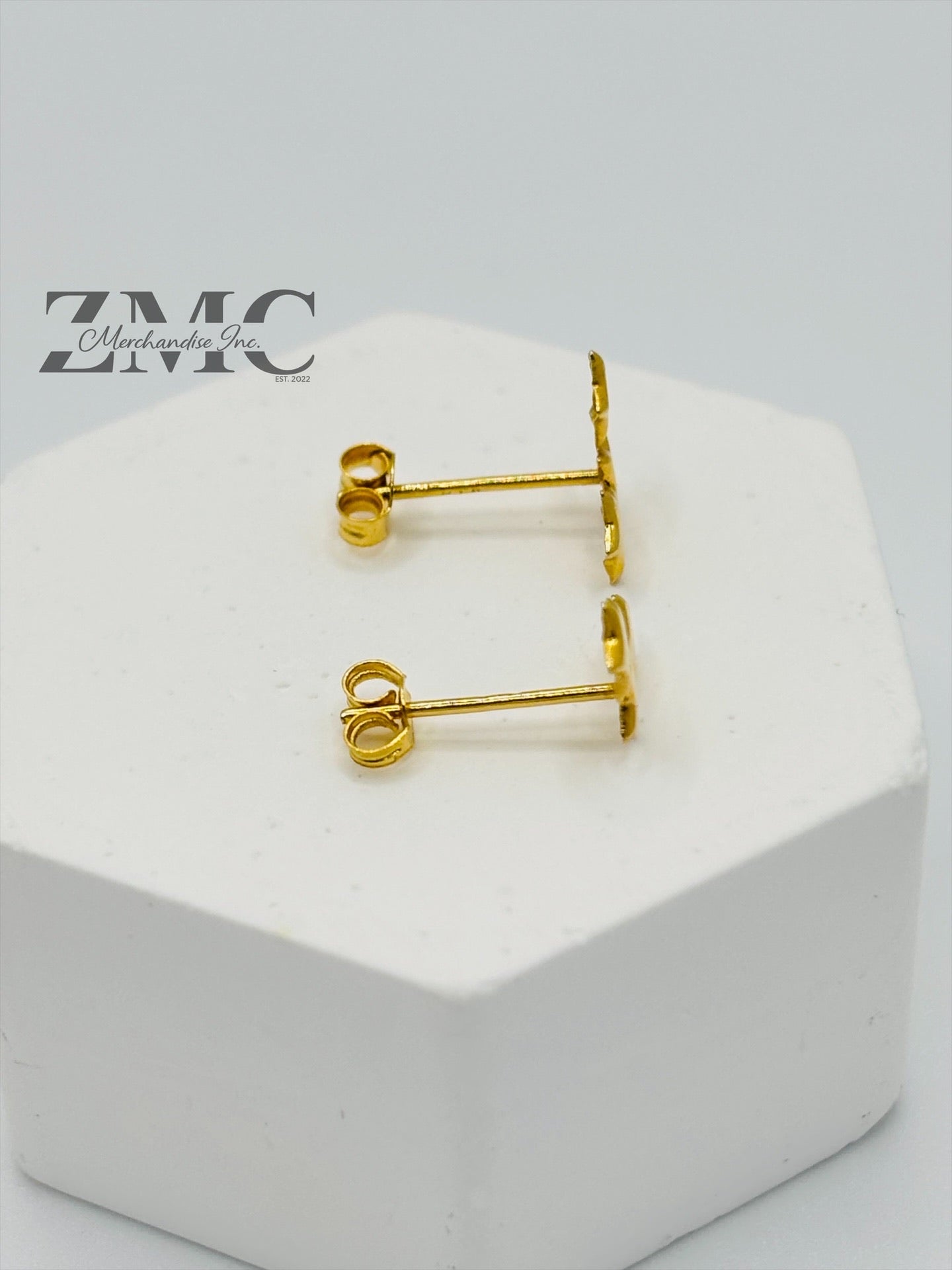 18K Gold 3 Star Earrings