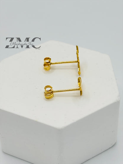 18K Gold 3 Star Earrings