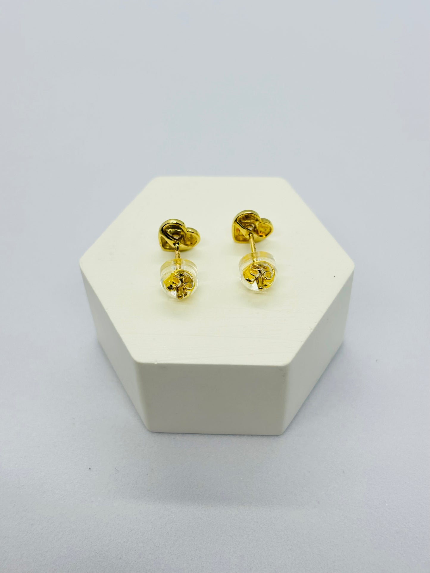 K18 Japan Gold Heart Earrings 0.20 carat Natural Diamond