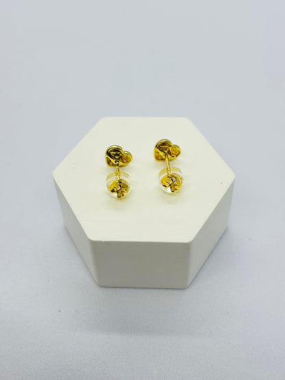 K18 Japan Gold Heart Earrings 0.20 carat Natural Diamond