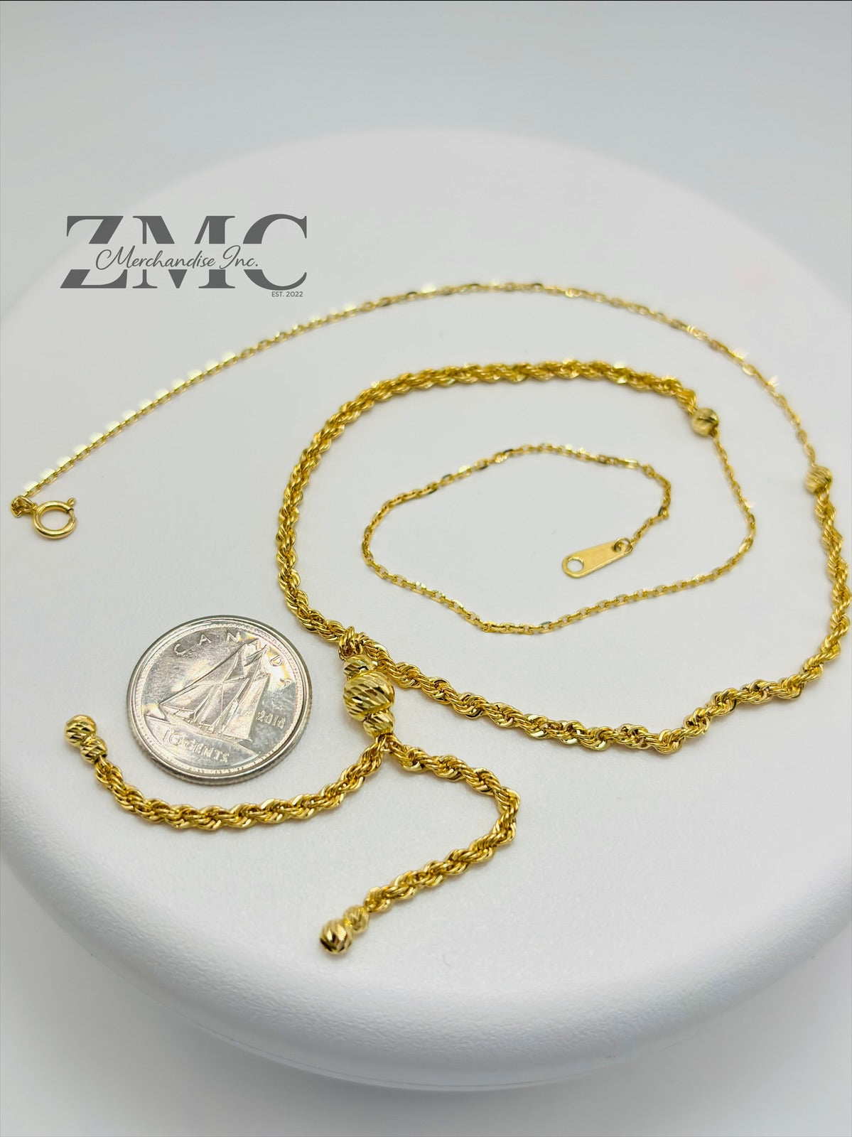 18K Gold Rope Ball Necklace