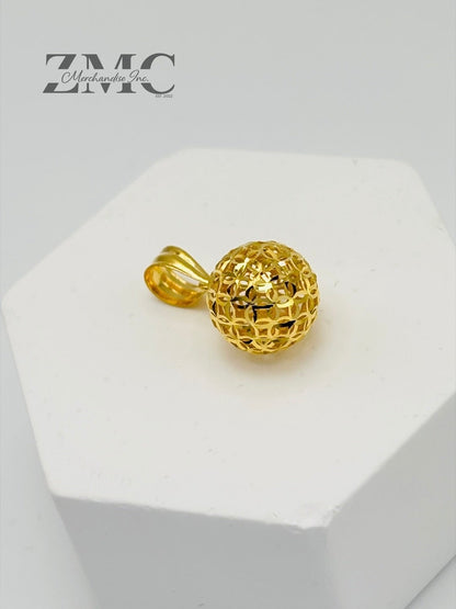 18K Gold Money Catcher Ball Pendant