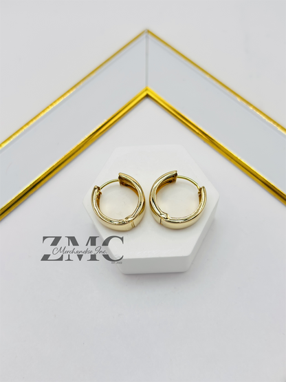 18K Gold Plain Loop Earrings