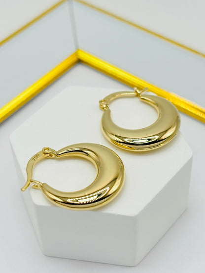 18K Gold Plain Loop Earrings