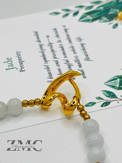 18K Gold Open Heart Jade Bracelet (Electroform Heart)