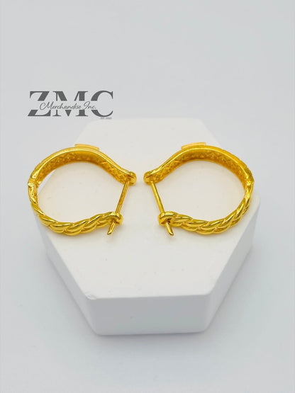 18K Gold M Loop Earrings