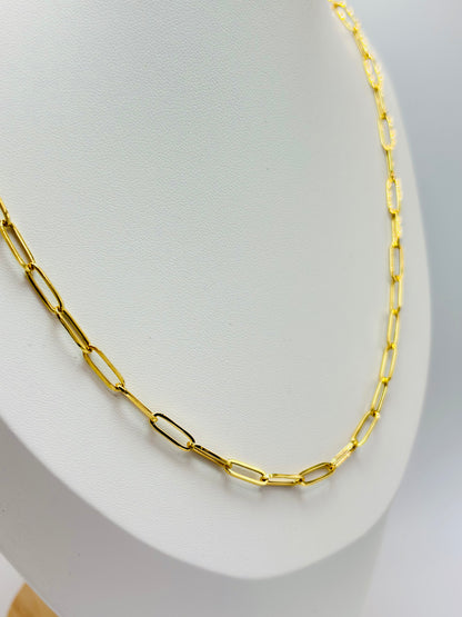 18K Gold Paperclip Chain 11 mm Link