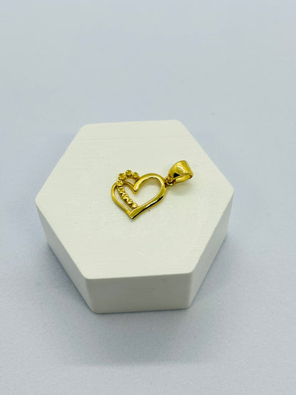 18K Gold Double Heart Pendant