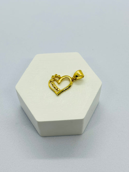 18K Gold Double Heart Pendant