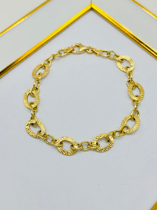 18K Gold F Bracelet 7.5 mm width