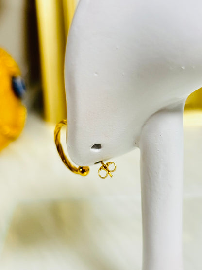 18K Gold Loop Stud Earrings
