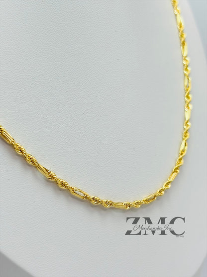 18K Gold Rope/Bar Chain