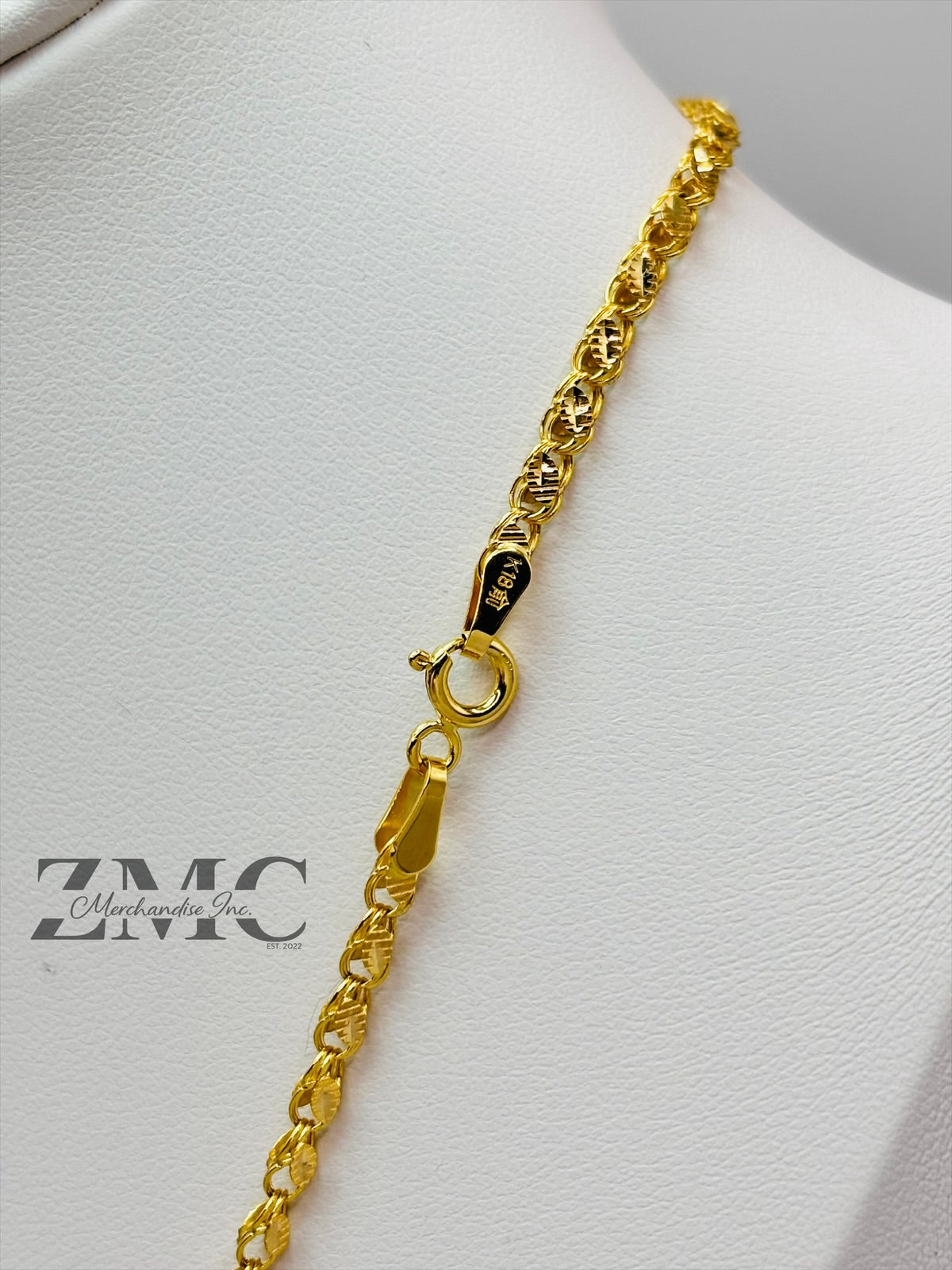 K18 Japan Gold Slim Damascus Chain
