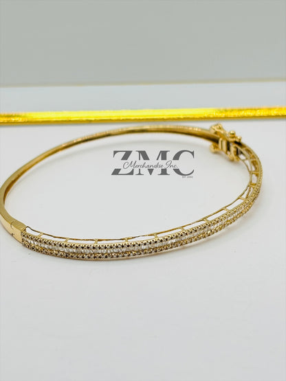 18K Gold Baguette Bangle  Natural Diamond 1.00 carat