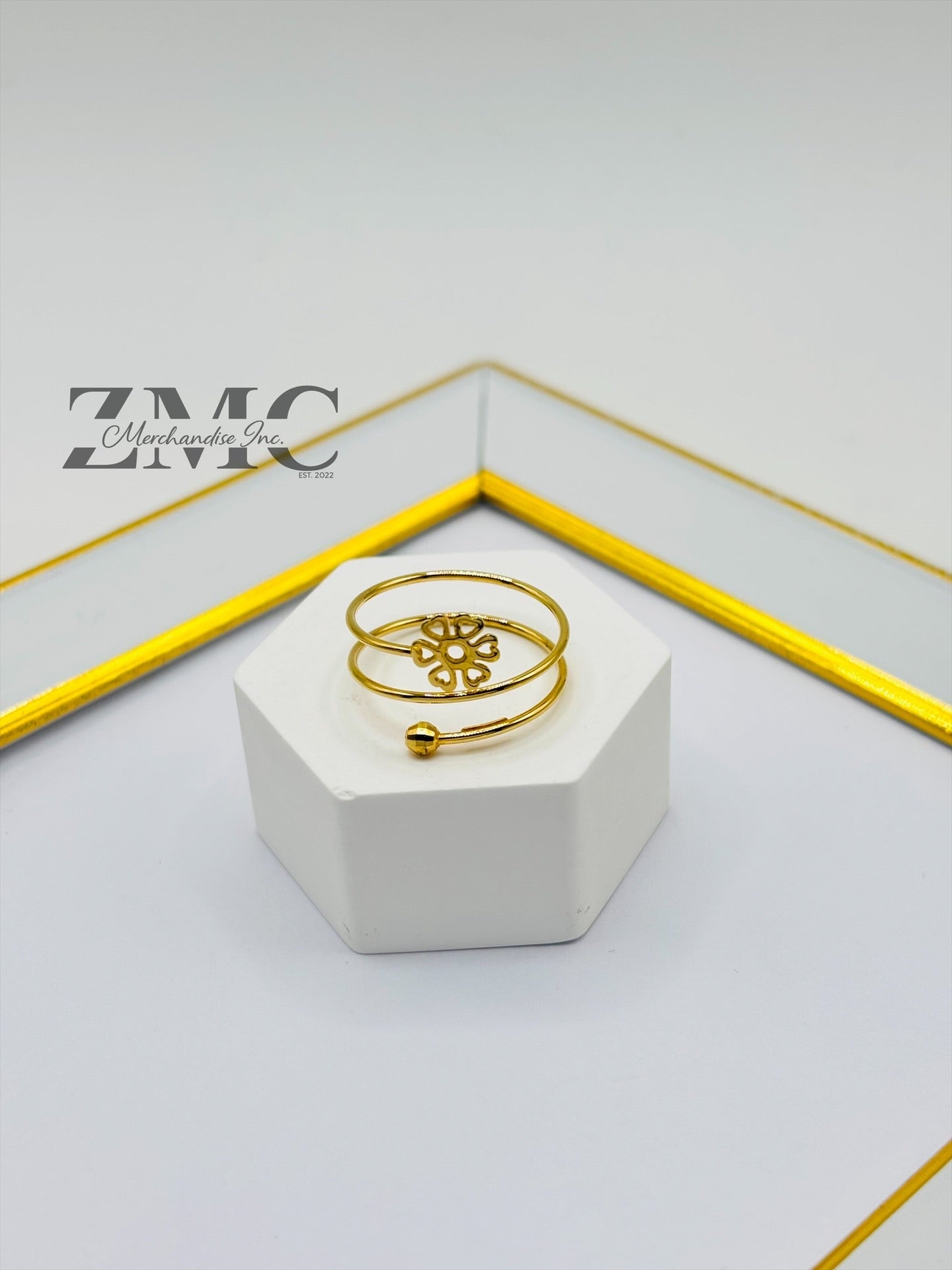 18K Spiral Flower Ring