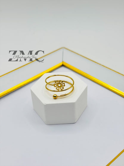 18K Spiral Flower Ring
