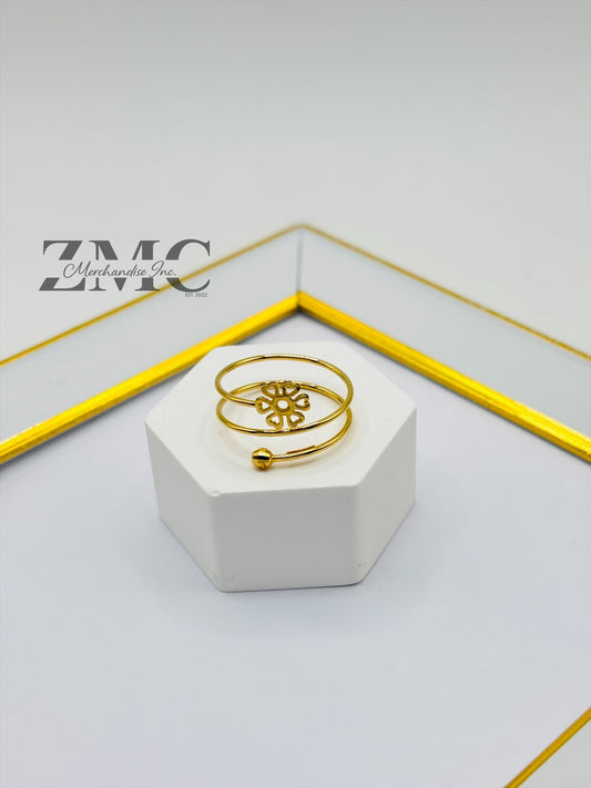 18K Spiral Flower Ring