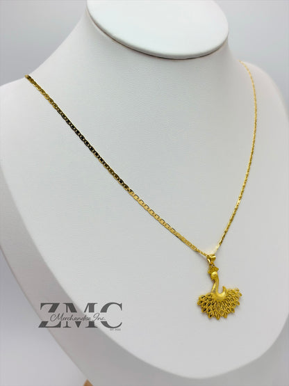 18K Gold Peacock Necklace