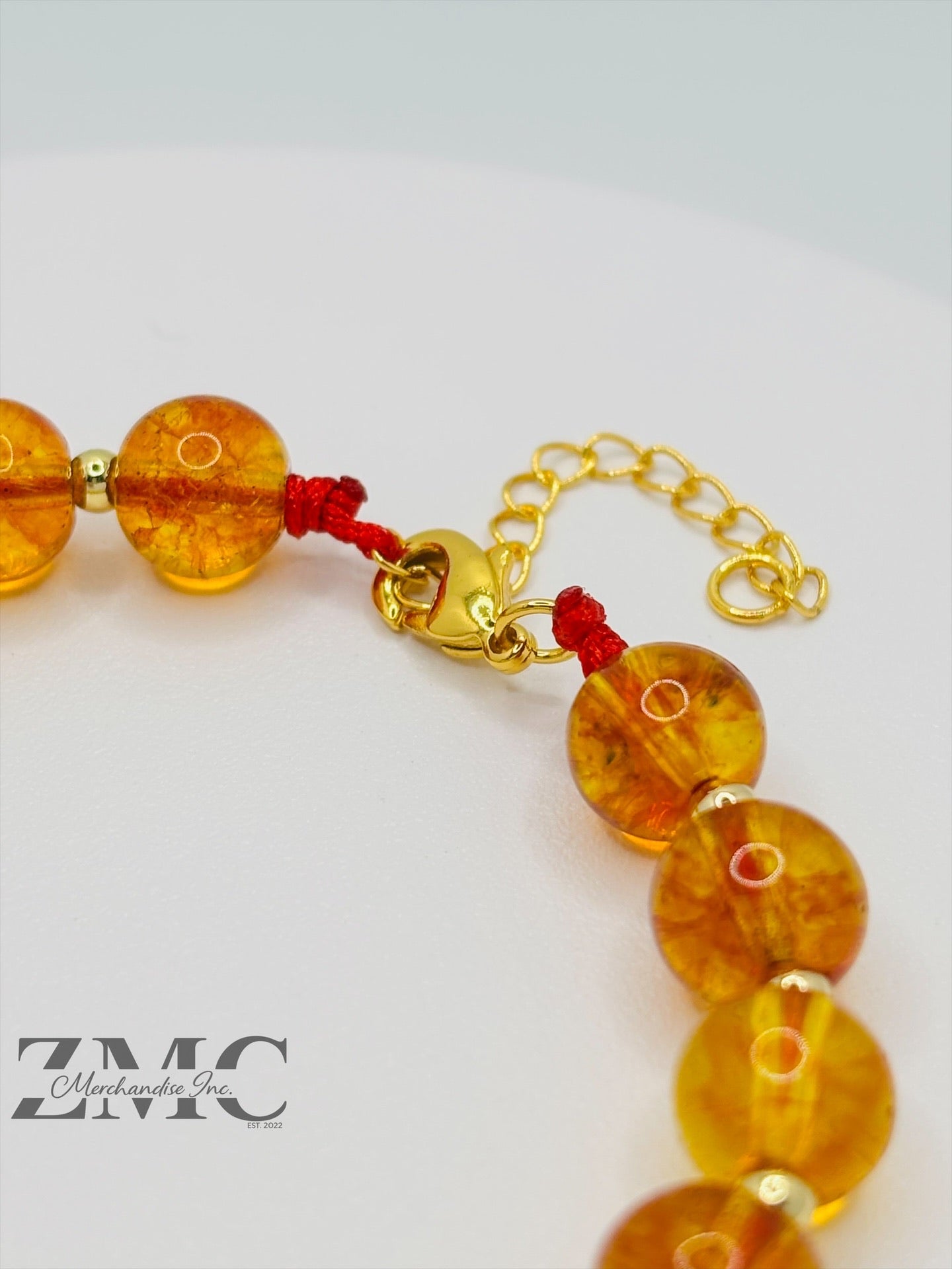 18K Gold Lucky Lotus Flower Bracelet Citrine Stone ( Hollow Empty Inside)