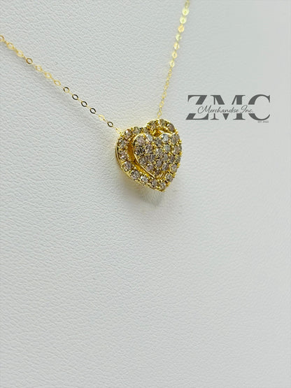 K18 Japan Gold Many Ways Pendant Natural Diamonds with FREE 18K Gold Chain
