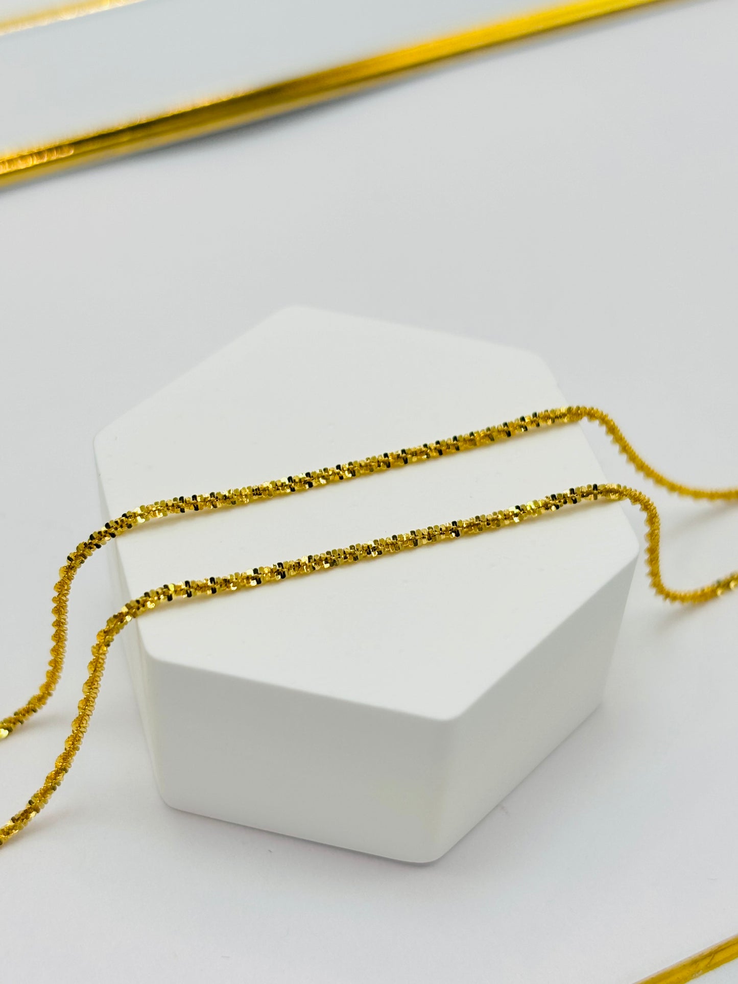 18K Gold Diamond Cut Chain Adjustable