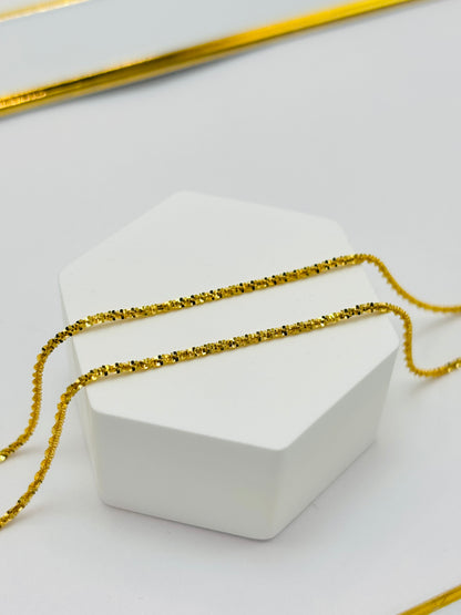 18K Gold Diamond Cut Chain Adjustable