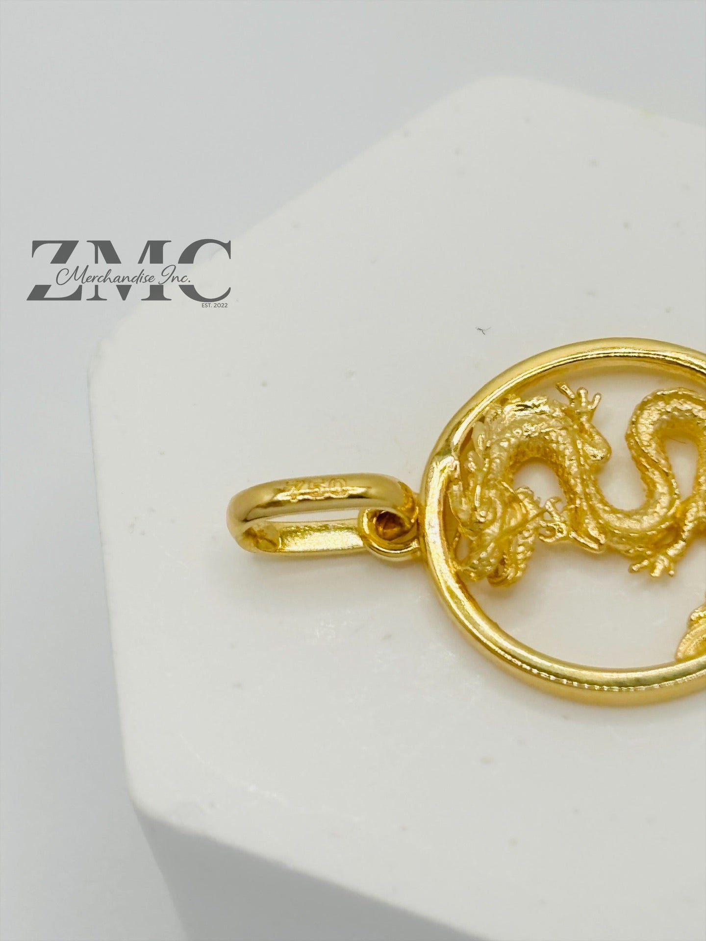 18K Gold Dragon Pendant