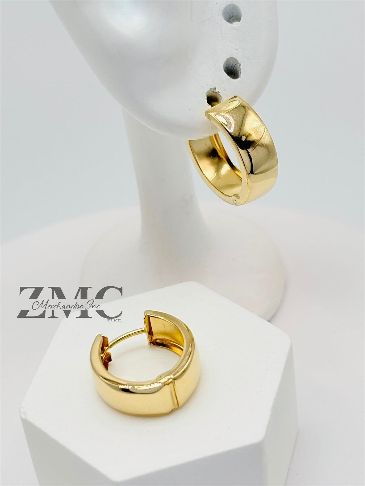 18K Gold Plain Loop Earrings