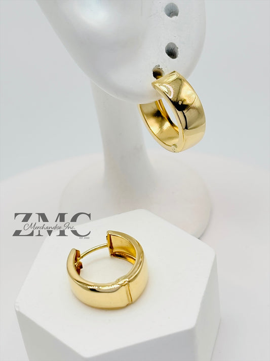 18K Gold Plain Loop Earrings