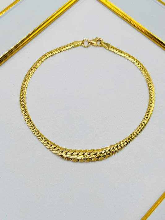 18K Gold Graduated Cobra Bracelet