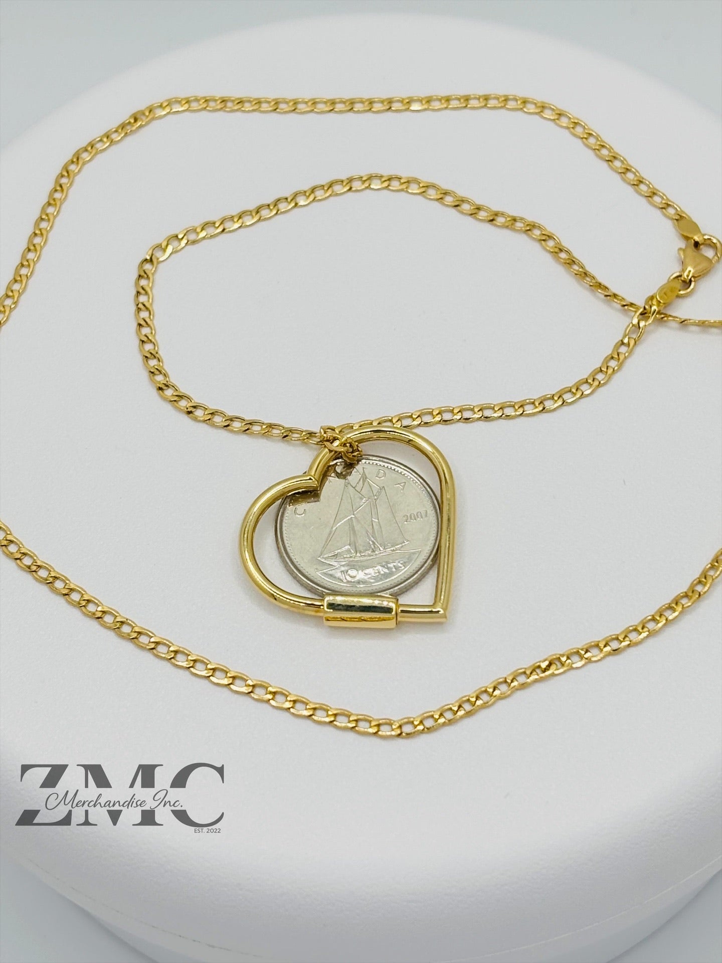 18K Gold Big Heart Necklace