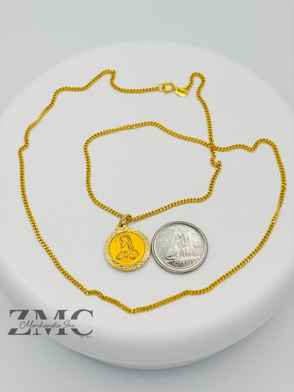 18K Gold Jesus/Mary Necklace