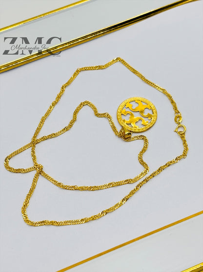 18K Gold T B Necklace