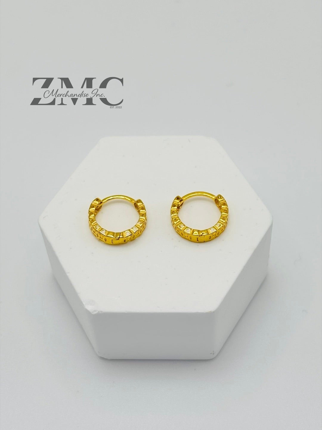 18K Gold Kids Huggies Money Catcher Earrings