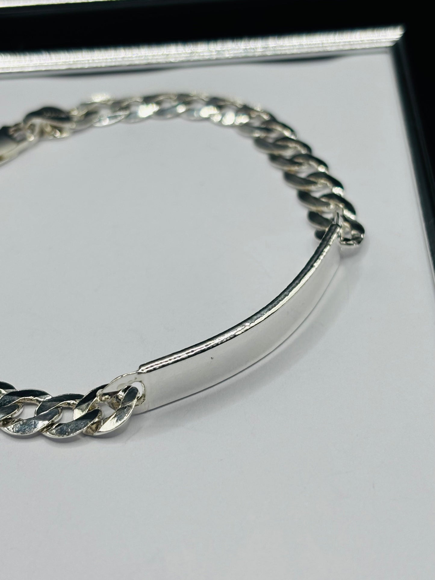 S925 Silver Name Curb Bracelet