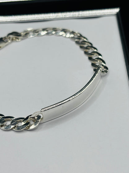S925 Silver Name Curb Bracelet