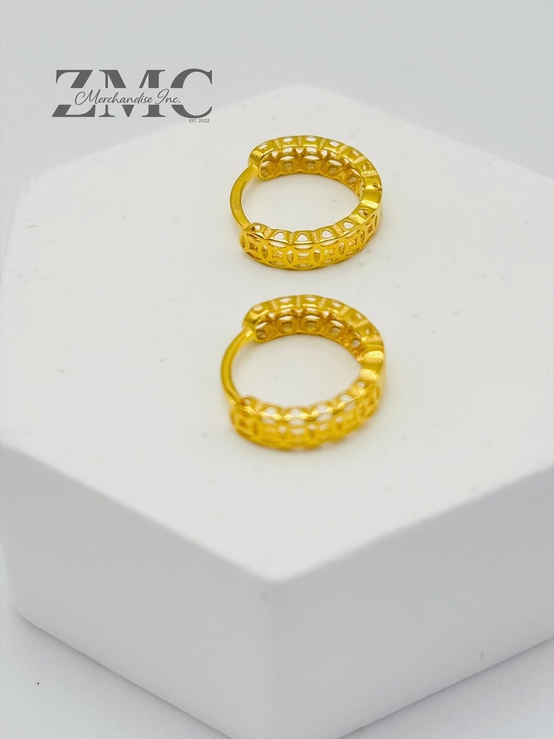 18K Gold Kids Huggies Money Catcher Earrings