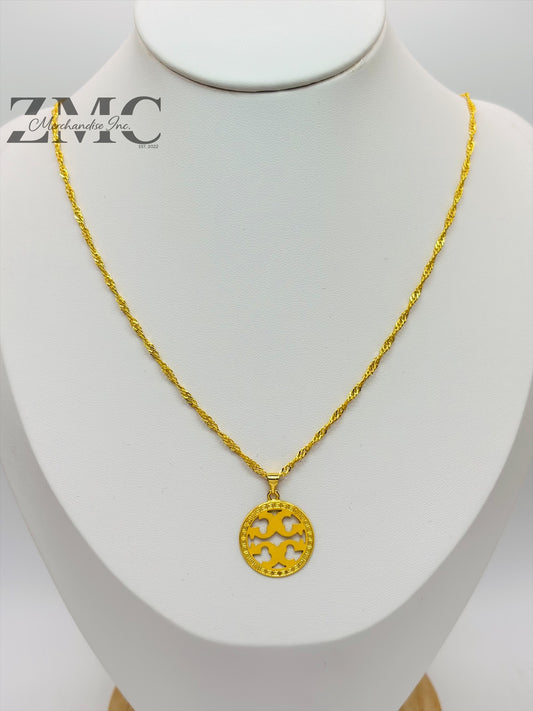 18K Gold T B Necklace
