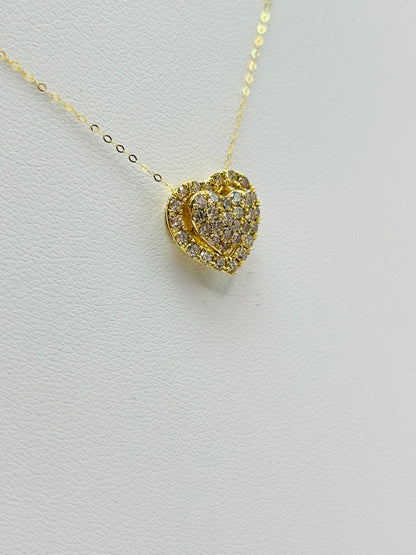 K18 Japan Gold Many Ways Pendant Natural Diamonds with FREE 18K Gold Chain