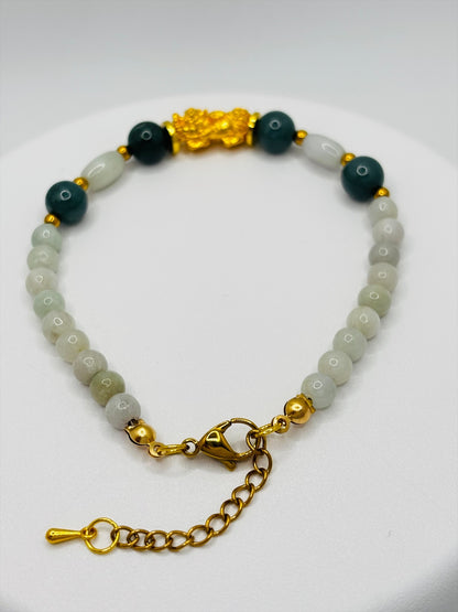 18K Gold Lucky Piyao/ Pi Xiu Jade Bracelet ( Hollow Empty Inside) MEDIUM PIYAO