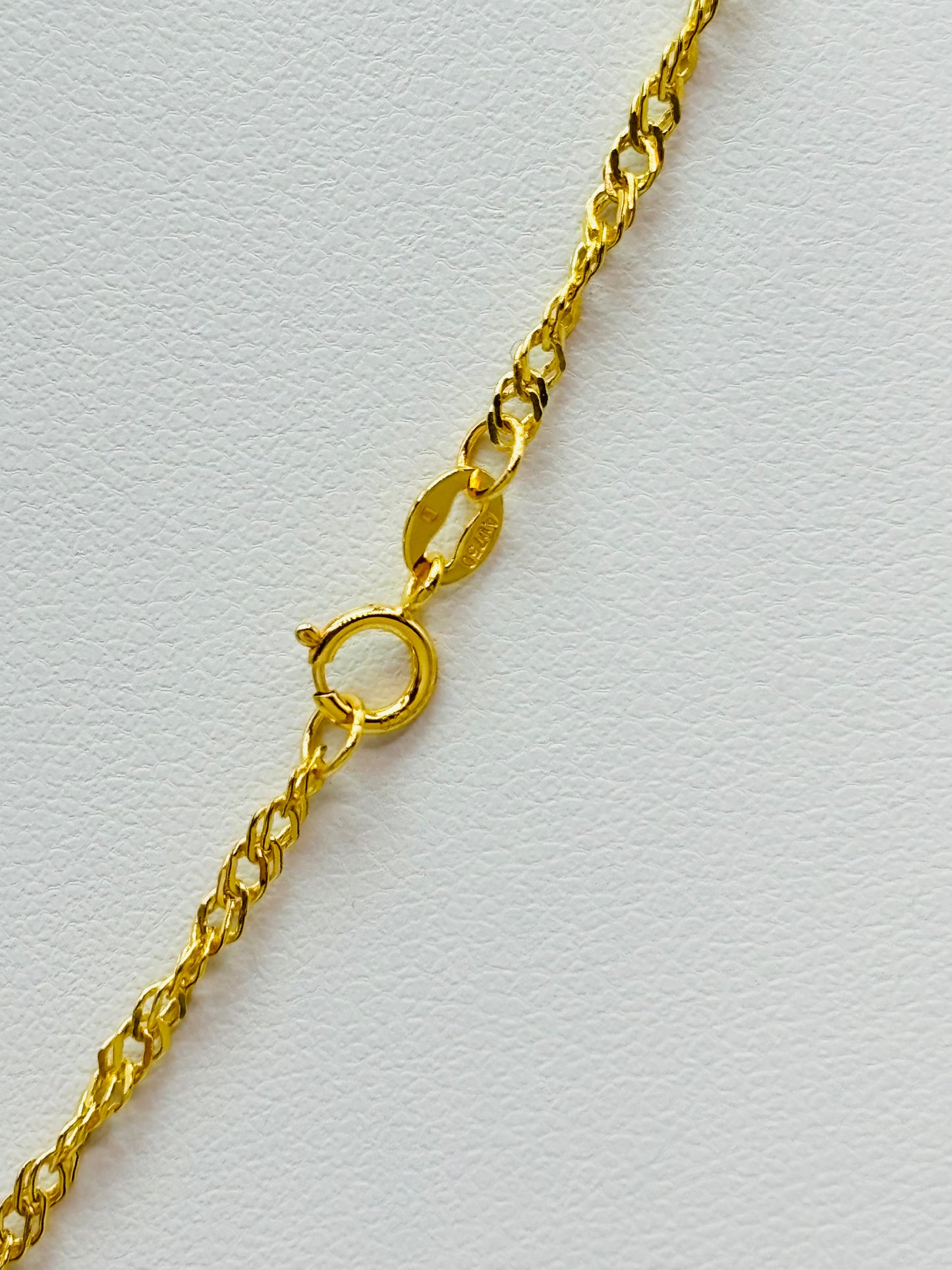 18K Gold Diamond Cut Heart Necklace