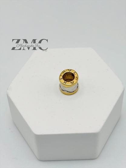 18K Gold Two-tone Barrel Pendant