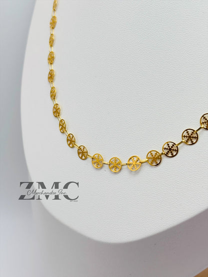 18K Gold Snow Flakes Necklace